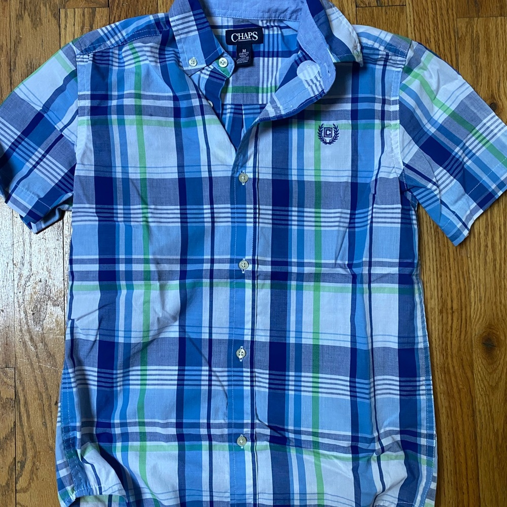 Boys 10/12 short sleeve woven button down shirt